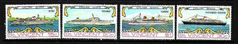 St Vincent-Sc#371-4-unused NH set-Cruise Ships-1974-