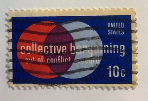 USA 1975 Scott 1558 used - 10c,  Collective Bargaining