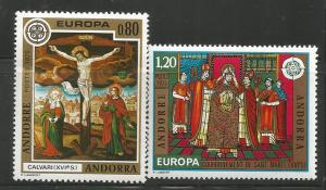 ANDORRA 236-237, MNH,PAIR OF STAMP CORONATION OF ST MARTI