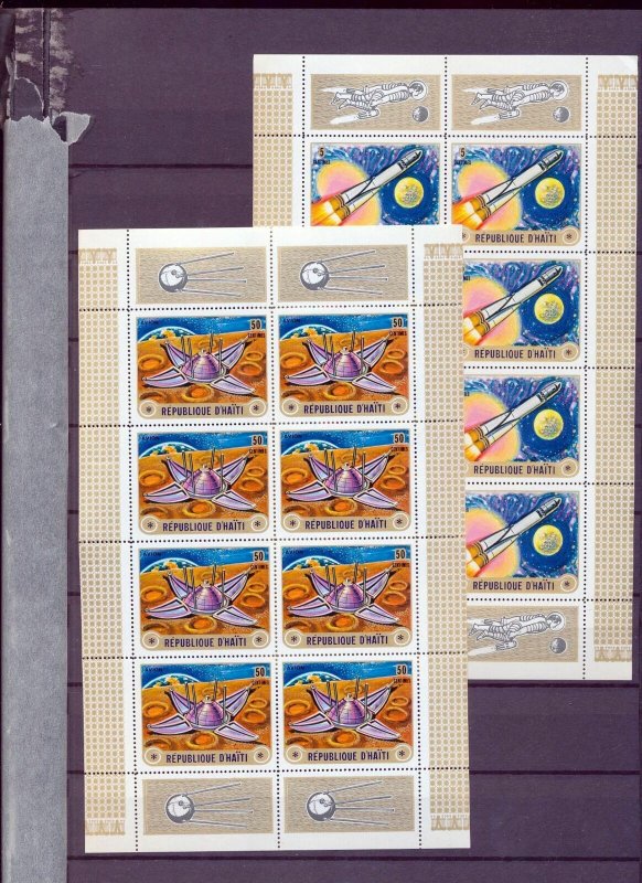 HAITI SPACE Rockets 1974 UPU Sheets MNH x 5 (FY 986