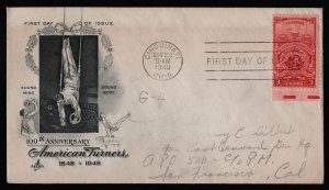 #979 3c American Turners, Art Craft FDC **ANY 5=FREE SHIPPING**