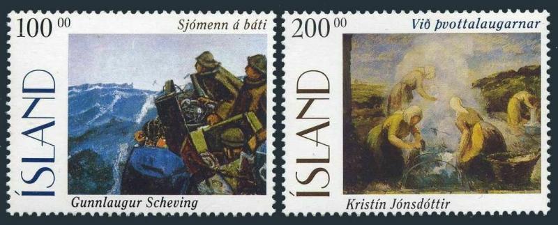 Iceland 816-817,MNH.Michel 842-843.Paintings 1996.Gunnlaugur Scheving,Jonsdottir