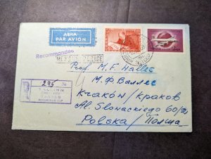 1959 Registered USSR Russia Airmail Cover Tallinn Estonia to Slowackiego Poland