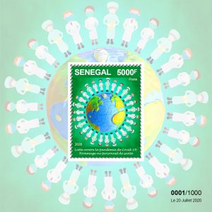 Senegal Medical Stamps 2020 MNH Fight Against Corona Frontline Workers 1v M/S 