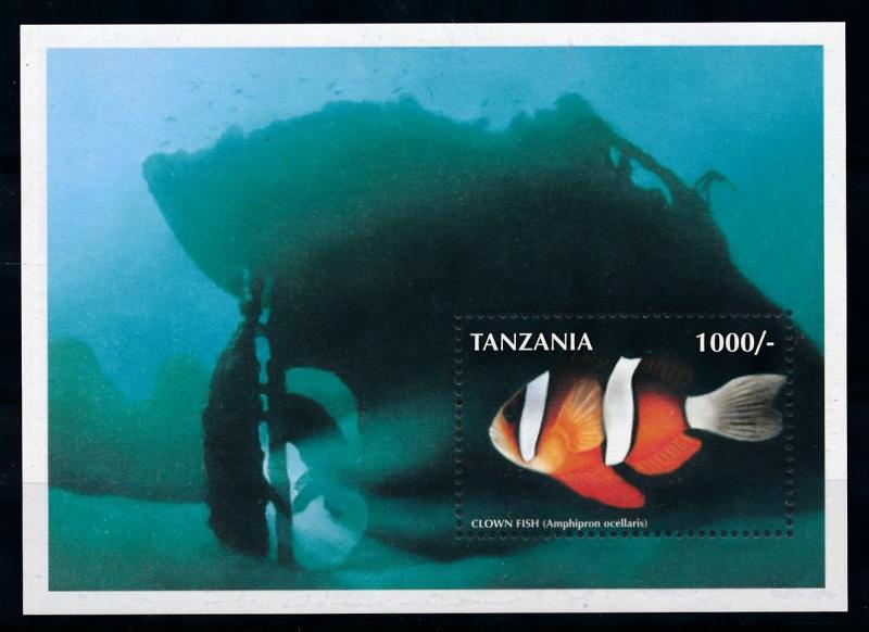 [78241] Tanzania 1998 Marine Life Clown Fish Souvenir Sheet MNH