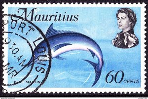 MAURITIUS 1969 QEII 60c Black, Rose & Ultramarine SG394 FU