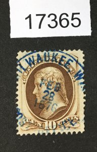 MOMEN: US STAMPS # 161 BLUE C.D.S USED $26+ LOT #17365