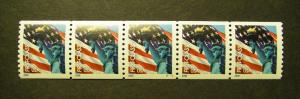 Scott 3967, 39c nondenominated Liberty, PNC5 #S1111, W/A MNH Coil Beauty