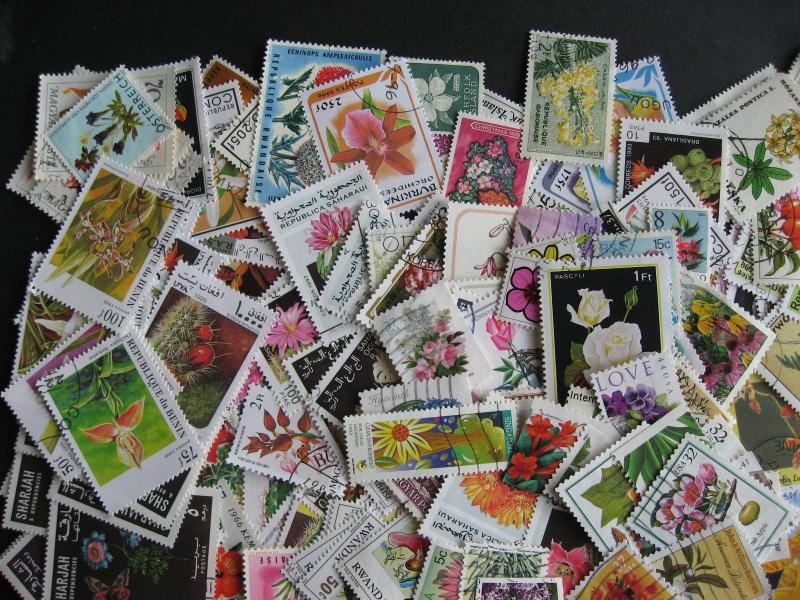 FLOWERS topic 960 different stamps + 12 SS, includes postally used!