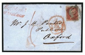 GB SCOTLAND *Registered EDINBURGH* Handstamp 1d Red Cover Oxford Publisher 445b