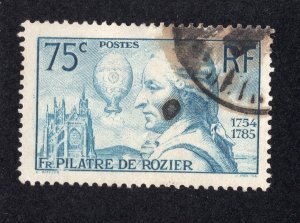 France 1936 75c prussian blue Balloon, Scott 308 used, value = $2.75