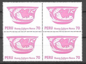 PERU 1978 HUACO NAZCA CULTURE NATIVE AMERICAN 70S PINK BLOCK SC 663 MI 1117