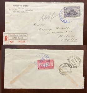 EL)1938 COSTA RICA, NORMAL SCHOOL, HEREDIA, REGISTERED COVER, WITH COCO ISLAND