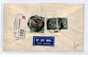 CS202 INDIA Karachi (Pakistan) Cover 1937 Registered Air Mail Cover {samwells}