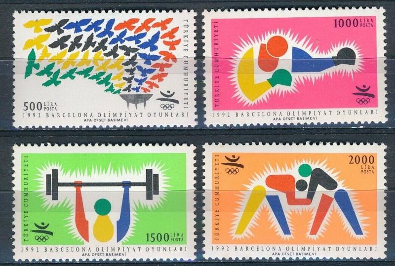 Turkey - Barcelona Olympic Games MNH Sports Set (1992)