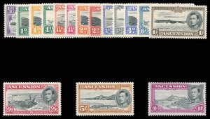 Ascension 1938 KGVI set complete MLH. SG 38b-47b.