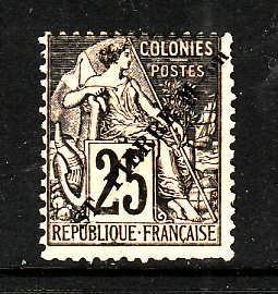 St. Pierre & Miquelon-Sc#30-unused hinged France overprinted-1891-