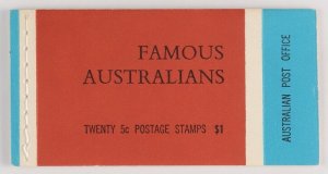 AUSTRALIA 1968 Famous Australians $1 booklet ed G68/3 MNH **. Pfr B130Ce cat $25