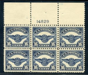 US SCOTT #C5 PLATE BLOCK WIDE TOP MINT-XF-GEM-OG-NH (5/31/23 GP)