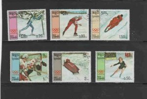 CAMBODIA #752-758 1987 WINTER OLYMPICS '88 MINT VF NH O.G CTO