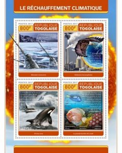 Togo - 2017 Global Warming - 4 Stamp Sheet - TG17312a