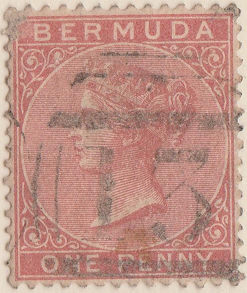 BERMUDA - 1883 - SG 23 - 1d dull rose cancelled FLATTS barred numeral 13 - VFU