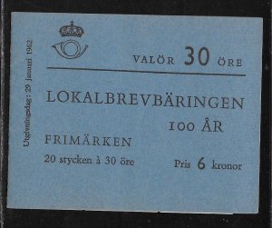 SWEDEN SC# 609a COMP BKLT/20 FVF/MNH 1962