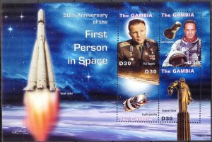 Gambia 2011 First Person in Space Gagarin Sheet MNH