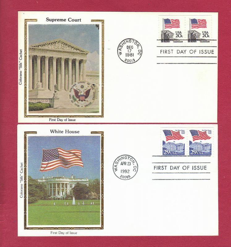 1981/92 20c/29c FLAG, SUPREME COURT/WHITE HOUSE #1895/2609