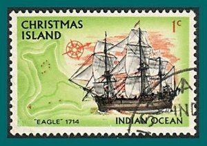 Christmas Island 1972 Ships 2, 1c used #39,SG37