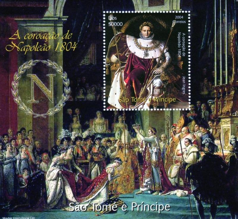 Sao Tome & Principe 2004 NAPOLEON CORONATION PAINTING s/s Perforated Mint (NH)