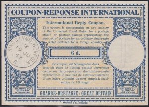 GB 1948 6d International Reply Coupon - King's Lynn cds....................B1431