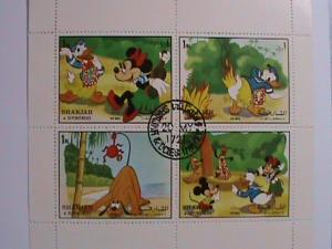 SHARJAH- DISNEY CARTOON BLOCK OF FOUR. SHEET.