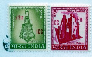 India- Int'l Commission Indochina, Laos, VietNam, Scott #3-4, Mint, Never Hinged