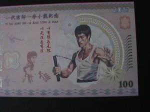 CHINA-2017- KUNG FU MASTER-BRUCE LEE-LOVELY BIRDS $100 POLIMER-UNC-COLLECTIBLE