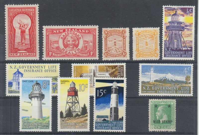 New Zealand Sc B8/MR1 MLH. 1915-69 Back of Book sets & singles. 12 diff, F-VF