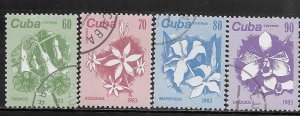 1983 Cuba Flowers  SC# 2659-2662 Used