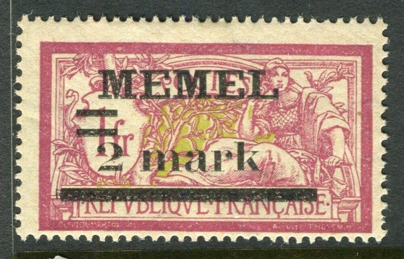 MEMEL; 1920 early surcharged issue Mint hinged 2M. value