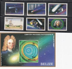 Belize # 812a-c, 813a-c, 814, Halley's Comet, Mint NH, 1/2 Cat.