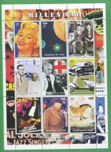 Millenium World Events Commemorative African Souvenir Stamp Sheet Chad E71