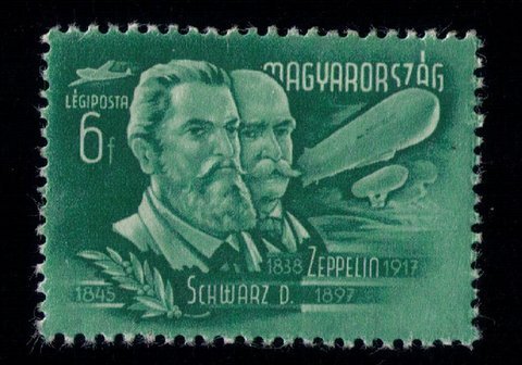 Schwarz D.& Graf Von Zeppelin 6f Airpost Stamp Hungary Unused - MLH