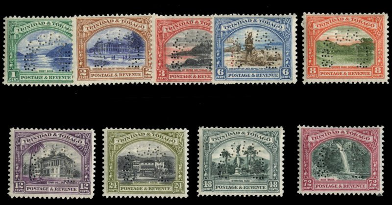 Trinidad and Tobago #34-42S (SG 230-238s) Cat£180, 1935-37 1c-72c, complete ...