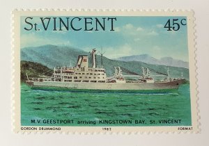 St Vincent 1982  Scott 662 MNH - 45c, ship,  M.V. Geestport