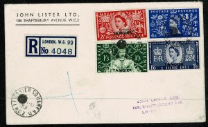 MOROCCO-TANGIER VERY RARE!! 1953 QE II CORONATION COVER POSTED DAY BEFORE ISSUE