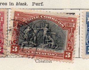 Chile 1910 Early Issue Fine Used 3c. NW-255696