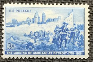 US #1000 *MH* Single Landing of Cadillac Detroit SCV $.25 L35