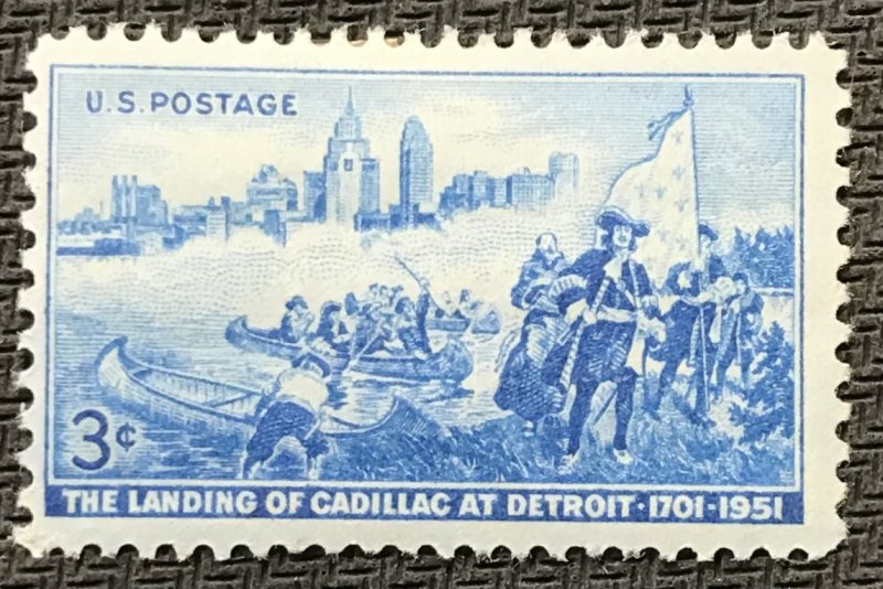 US #1000 *MH* Single Landing of Cadillac Detroit SCV $.25 L35
