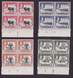 Pakistan Bahawalpur-Sc#22-5- id9-unused og NH set-blocks of 4 with inscriptions