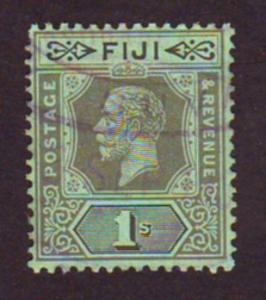 Fiji 1924 Sc#88 SG#238 1Shill Black on Green KGV Head USED.
