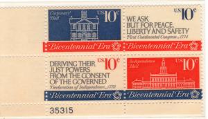 1546a: First Continental Congress - Plate Block - MNH - 35315-LL